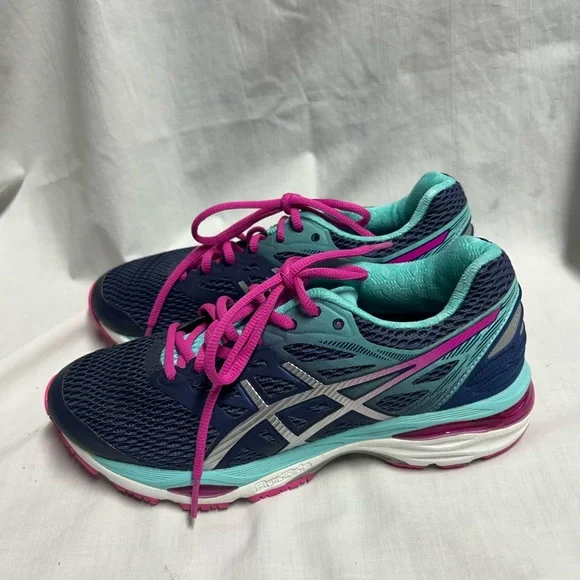 Asics Gel Cumulus 18 Women's Navy/Silver/Pink Running Shoes US 6.5 T6C8N A5 - Picture 6 of 9